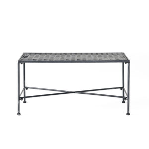 Luna - Outdoor Iron Coffee Table - Black Brush Silver