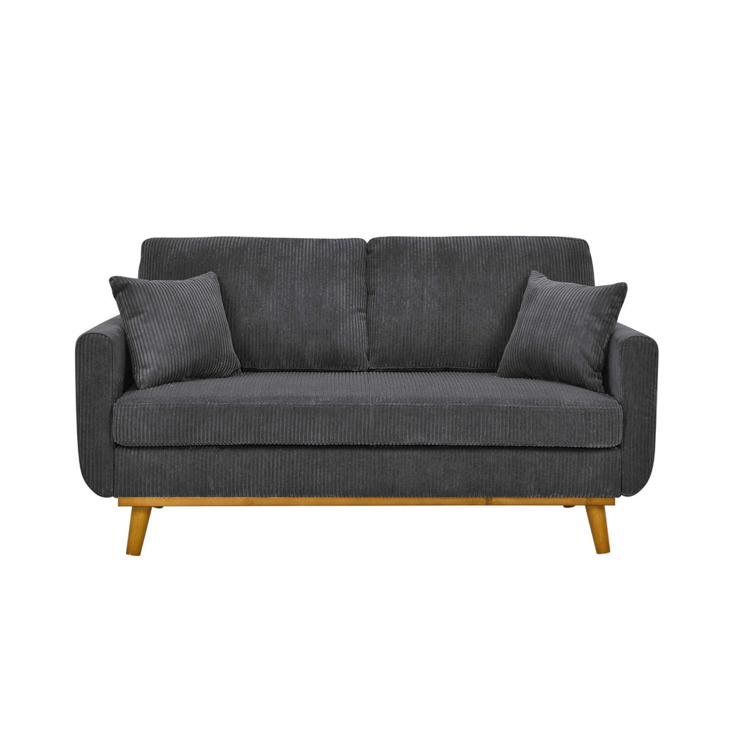 Upholstered Loveseat With Arms And Pillows