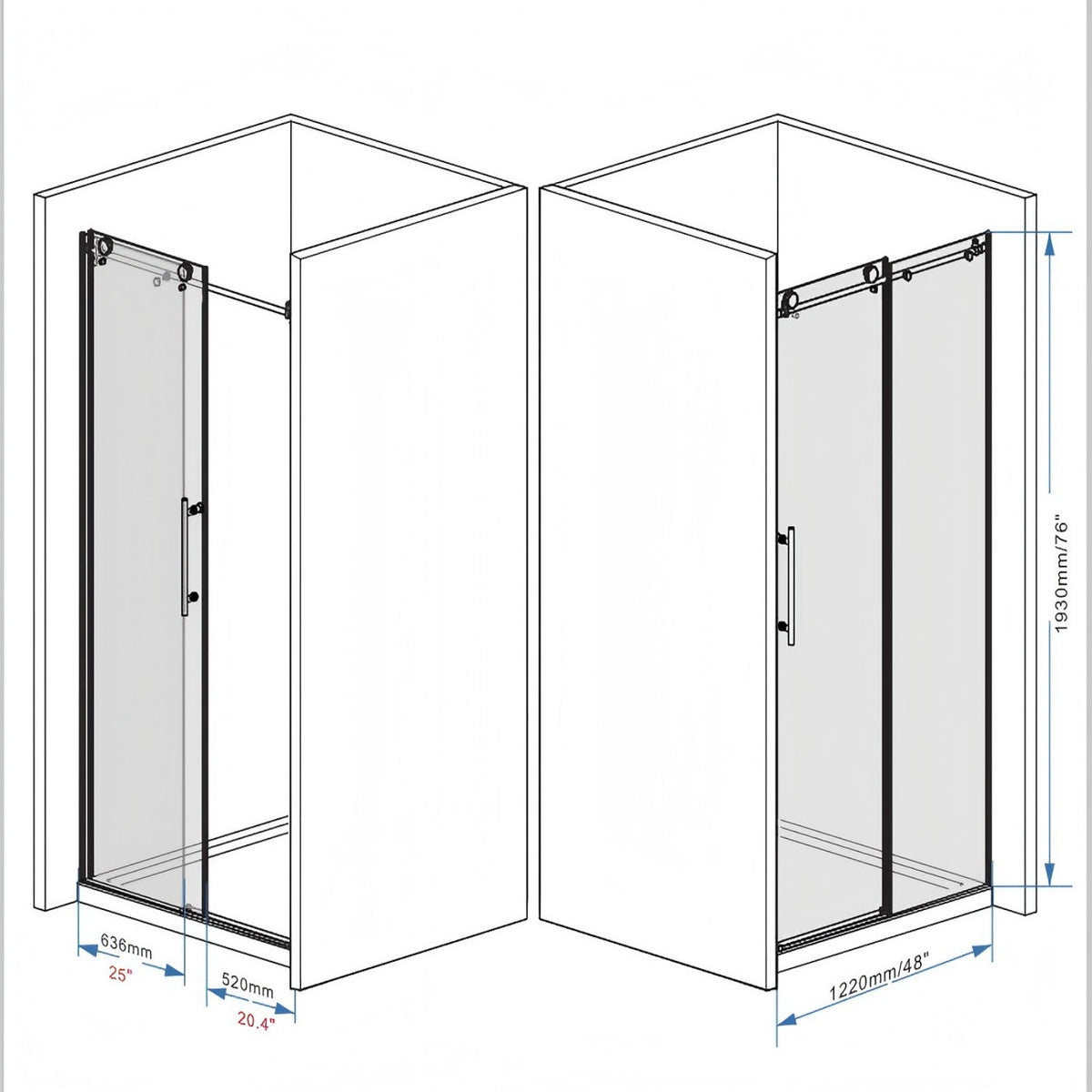Frameless Shower Door With Handle