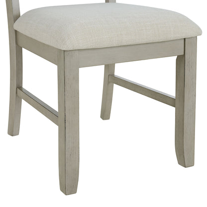 Farmington - Ladder Back Dining Side Chair (Set of 2) - Washed Stone / Light Beige