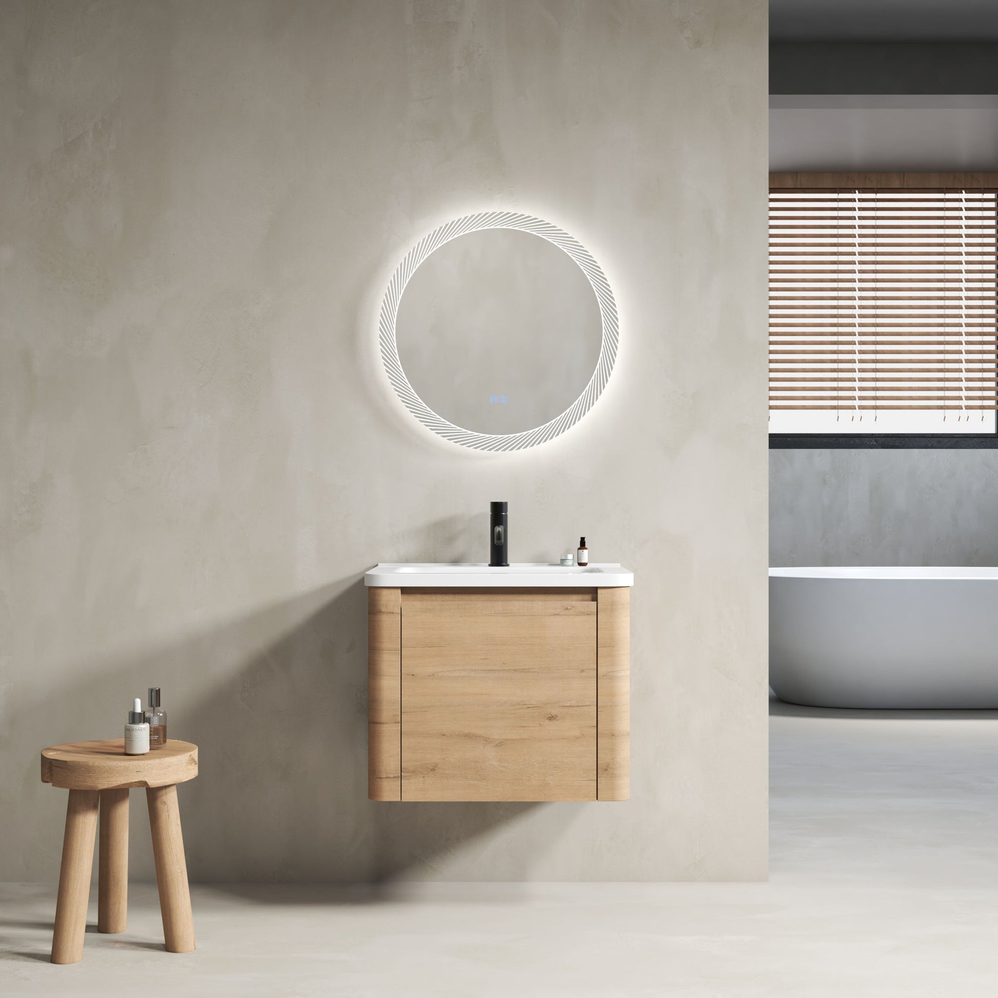 Wall Mounted Bathroom Vanity With Sink & 1 Soft Close Door