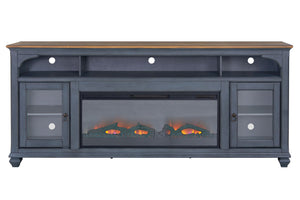Fireplace TV Stand For TVs Up To 95" - Blue