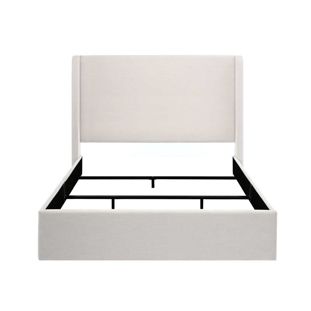 Caron - Upholstered Wingback Bed With High Headboard