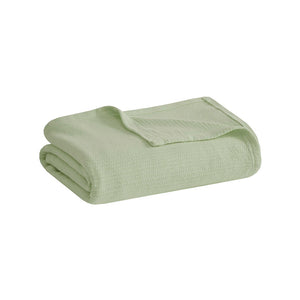 Freshspun Basketweave - Cotton Blanket - Green