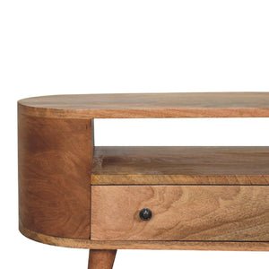 Modern Mini Rounded Entertainment Unit - Oak