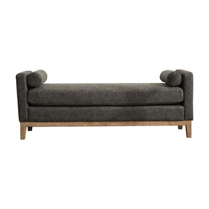 Upholstered End Of Bed Bench With Arms & 2 Bolsters For Bedroom