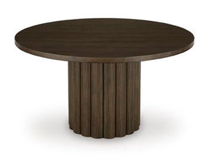 Radkin - Round Dining Room Table - Burnished Brown