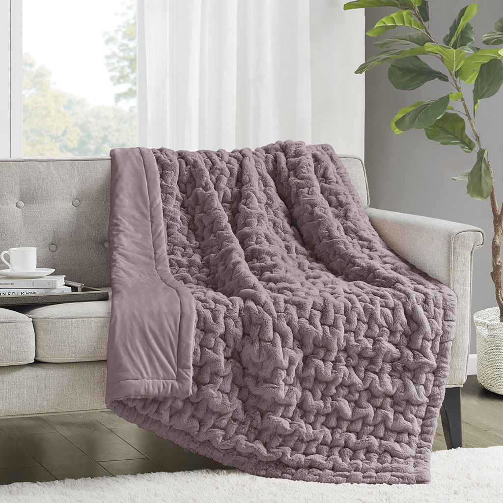 Ruched Throw - Lavender