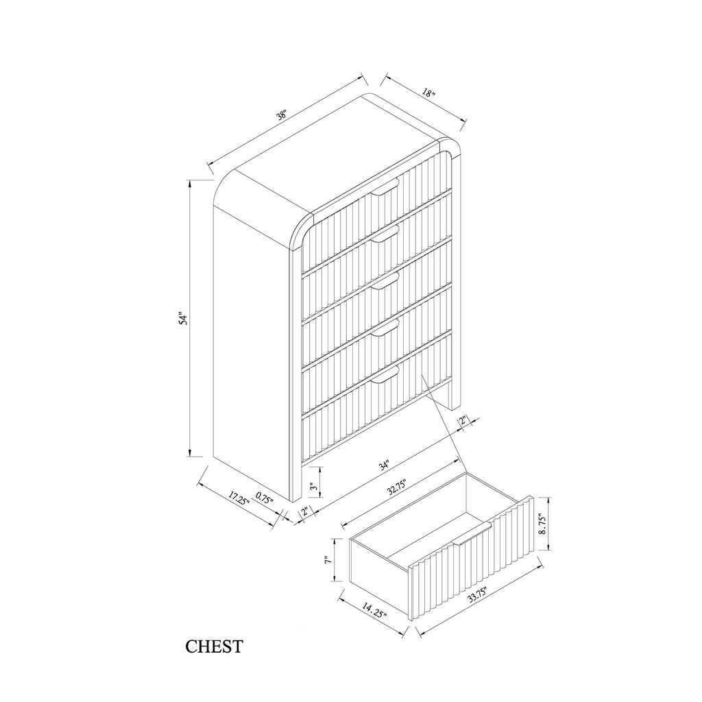 Beverly - Chest, LED Lighting - White / Black