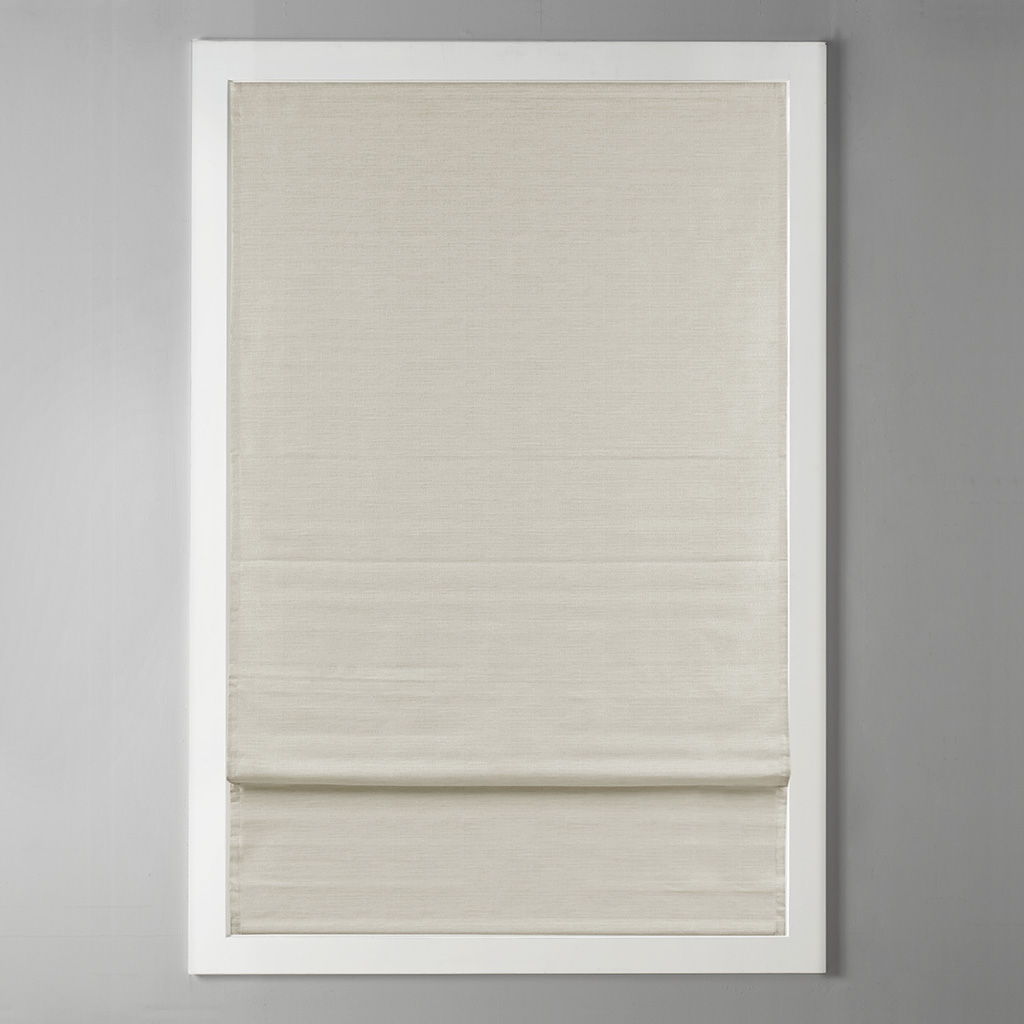 Como - Printed Room Darkening Cordless Roman Shade - Ivory