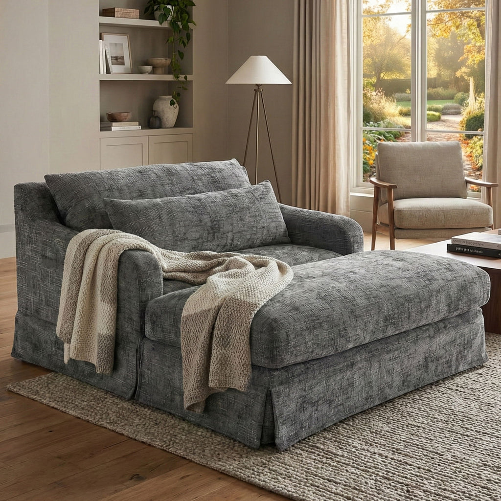 Sofa Bed Loveseat With Textured Surface And 2 Cushions