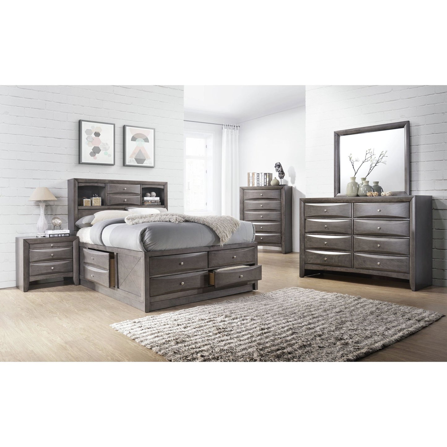 Emily - 5-Drawer Chest (Sturdy) - Grey