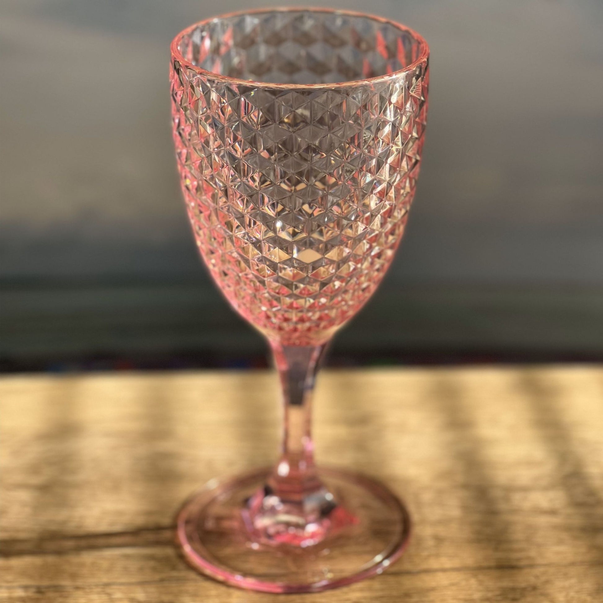Diamond Cut Plastic Wine Glasses (Set of 4)