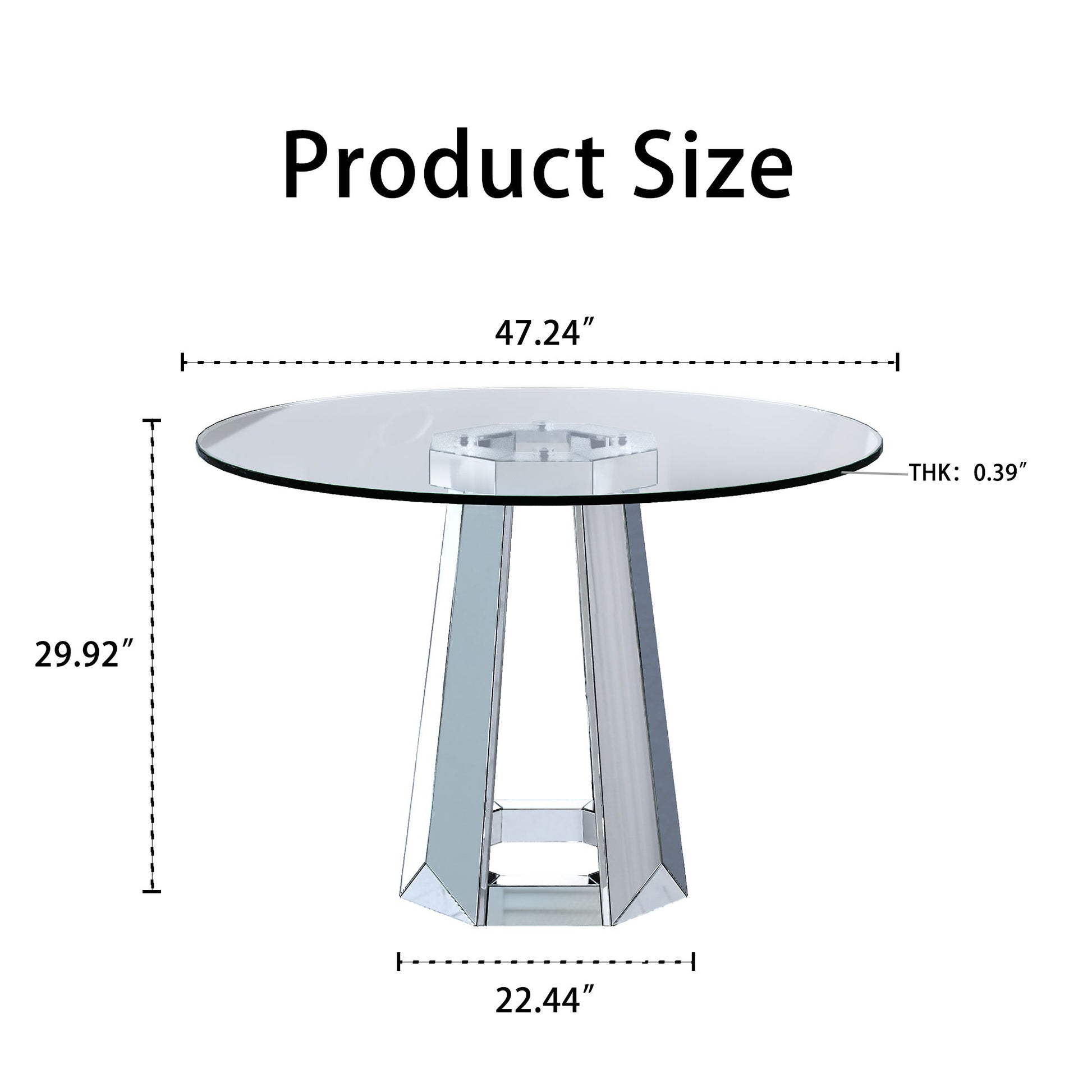 Round Dining Table For Kitchen - Silver