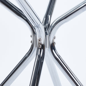 Compact Dining Table With Glass Top - Chrome