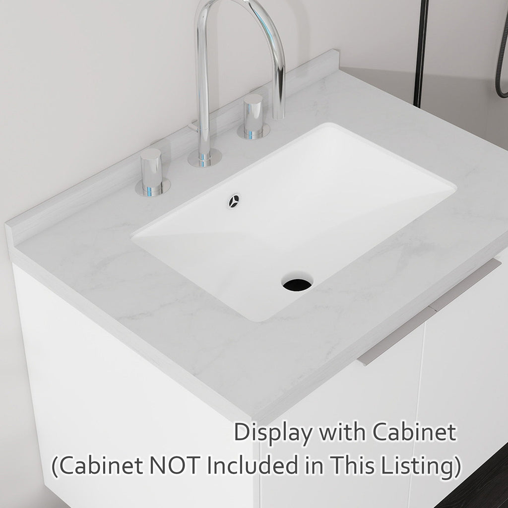 Basin Sink, Triple Faucet Holes, 2" Thick Rim, Sink Only