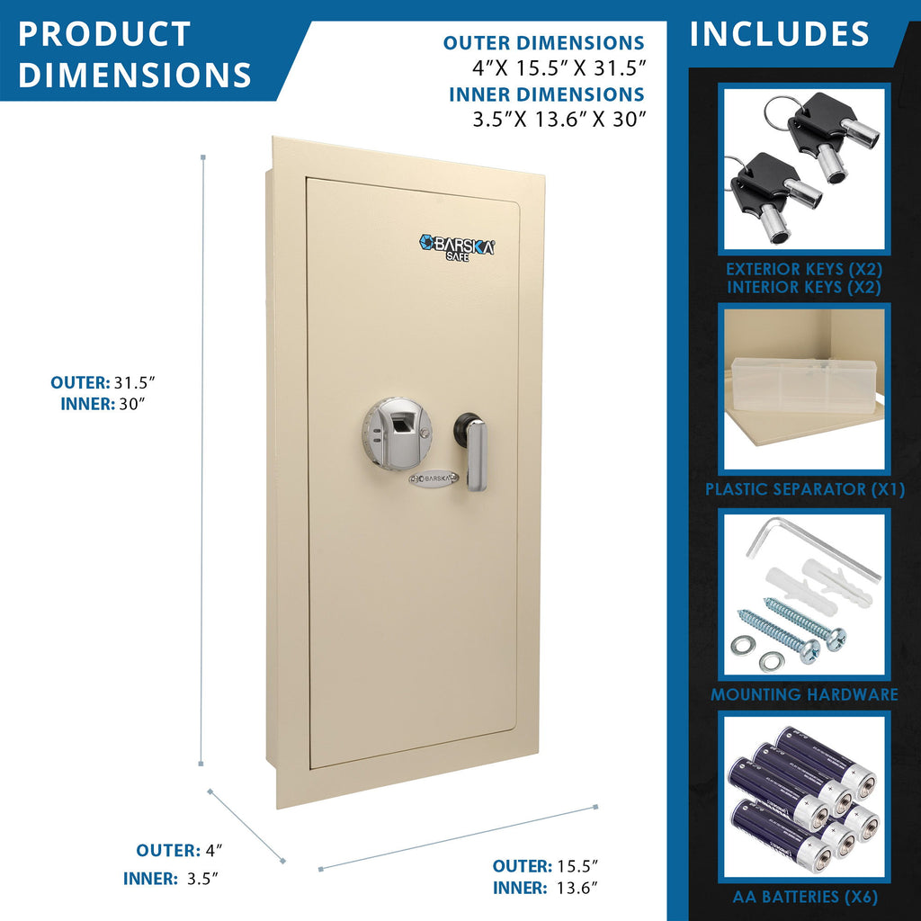Durable Biometric Wall Safe