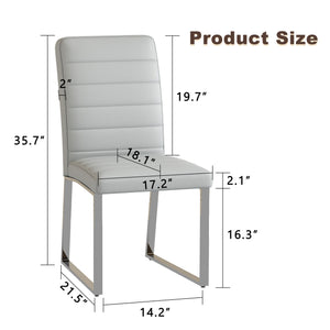 Oversized Dining Chairs (Set of 4) - Light Gray