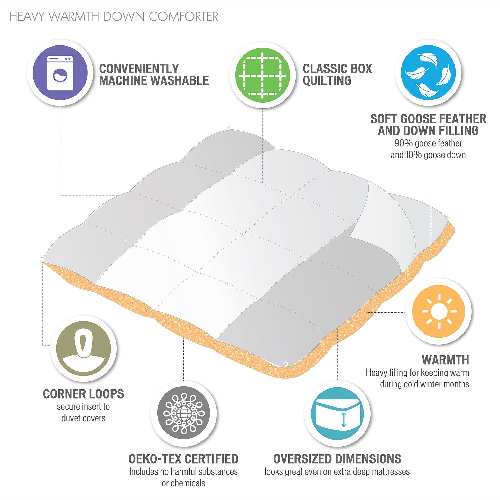 Heavy Warmth - Oversize Twin Comforter - White