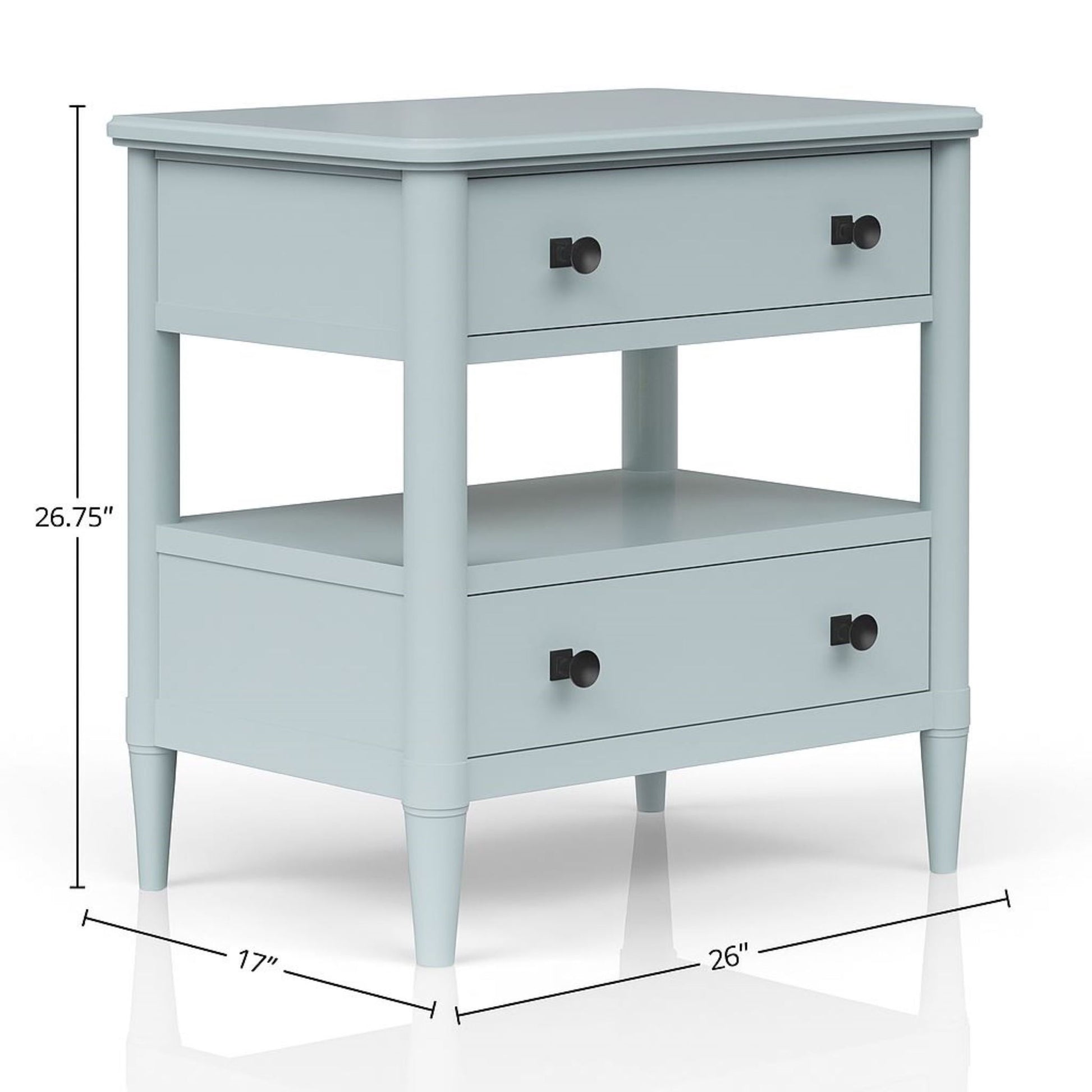 Open Nightstand With 2 Drawers