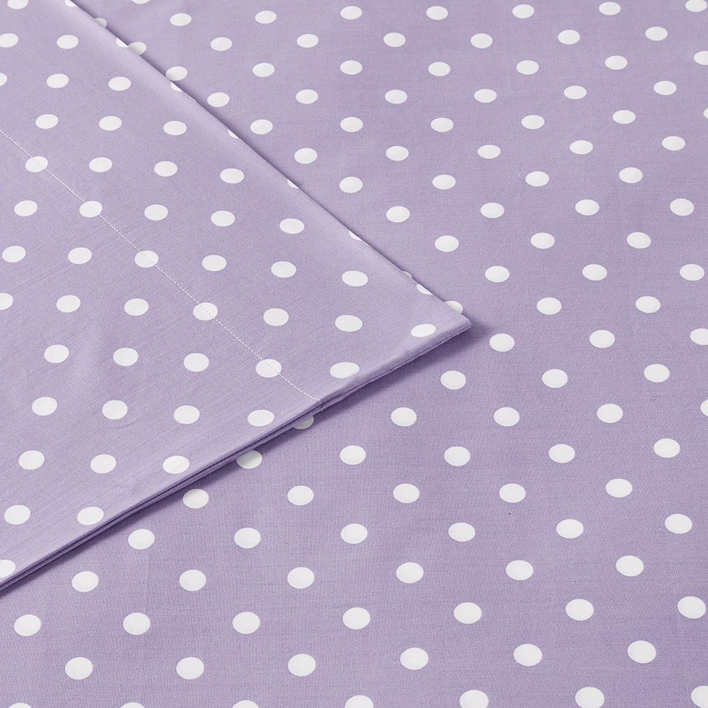Polka Dot - Twin Sheet Set - Purple