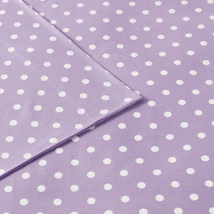 Polka Dot - Twin Sheet Set - Purple