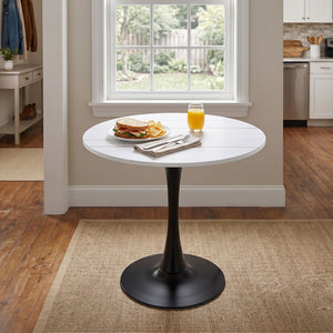 Round Dining Table For Kitchen - Black White