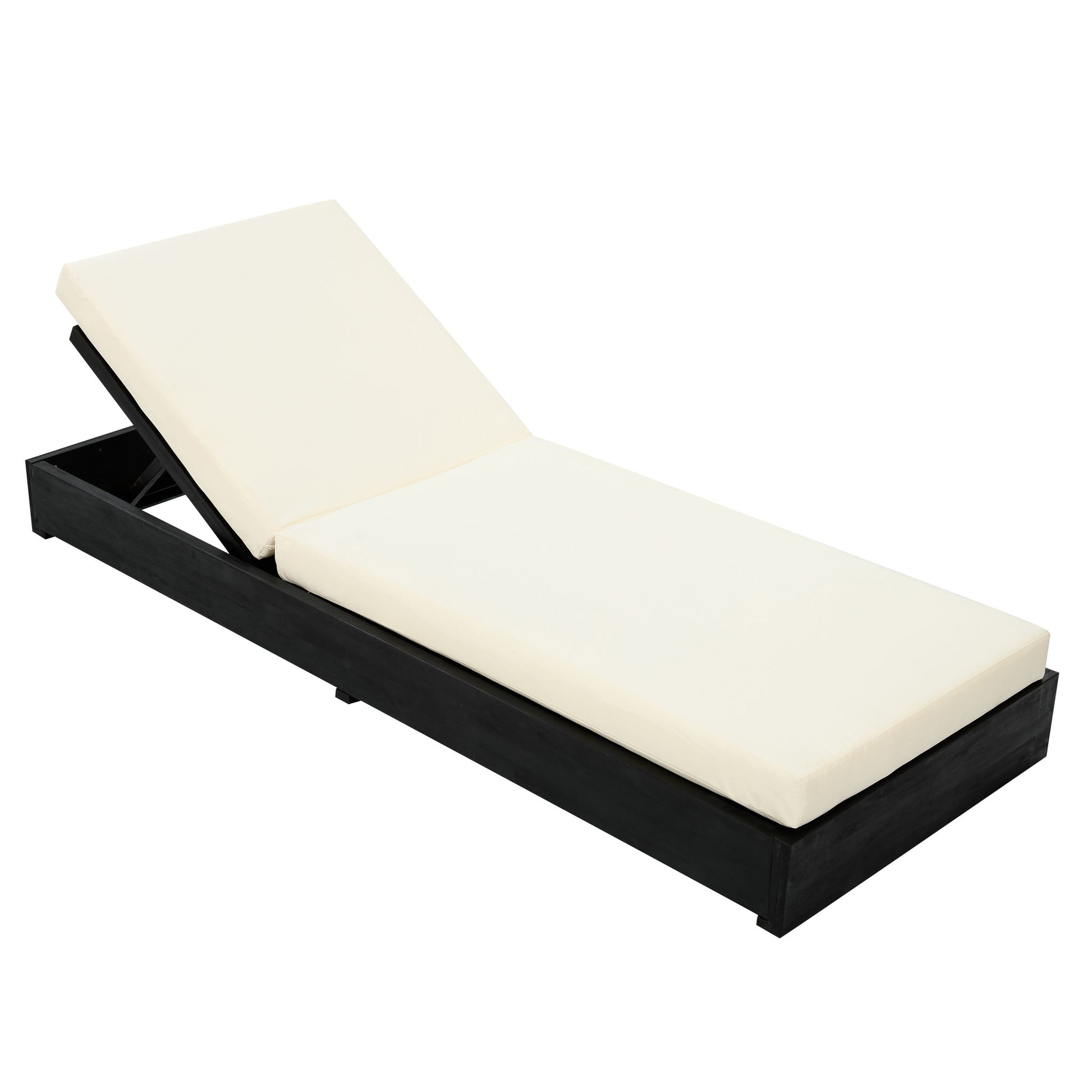Ian - Adjustable Chaise Lounge With Open Slat Design - Black