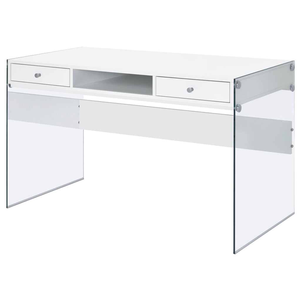 Barretta - 2 Drawer Writing Desk - Gloss White