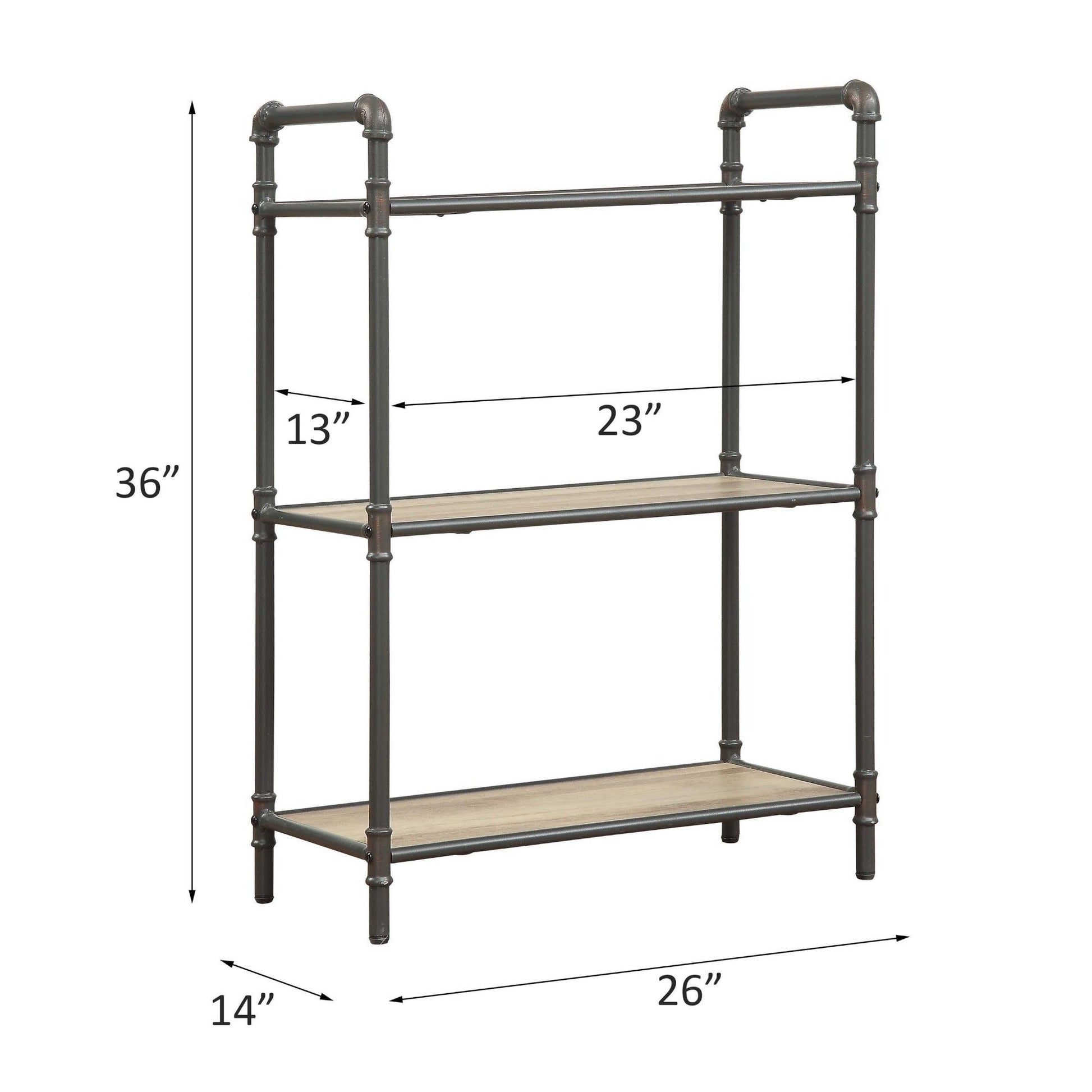 Itzel - Antique Bookshelf - Gray / Oak