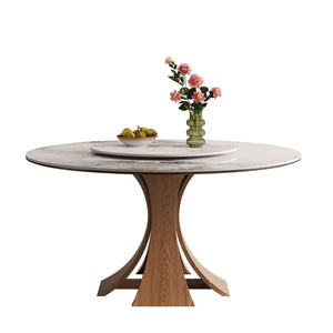 Dining Table With 35" Turntable, Seats 6 - 8 - White