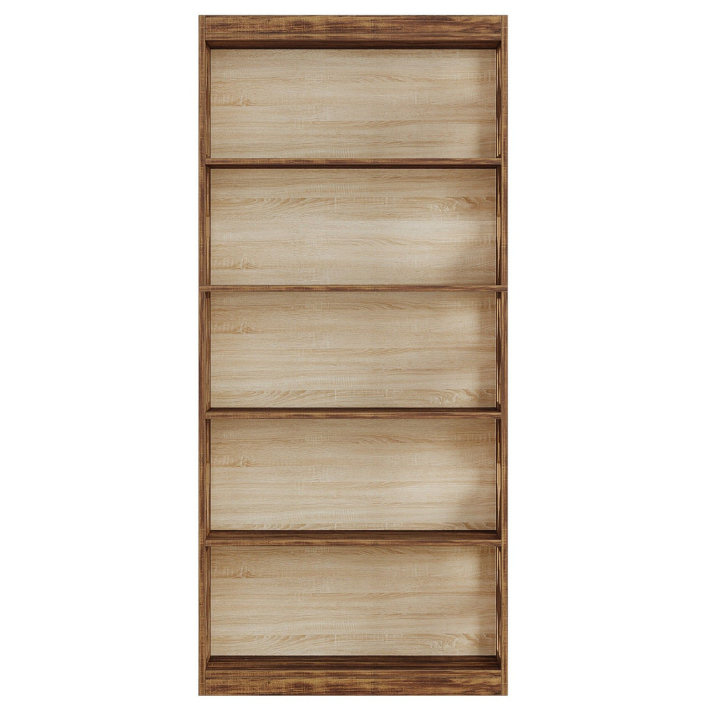 Rhombus Open Bookcase, 6 Tier Storage Shelves For Apartment - Brown