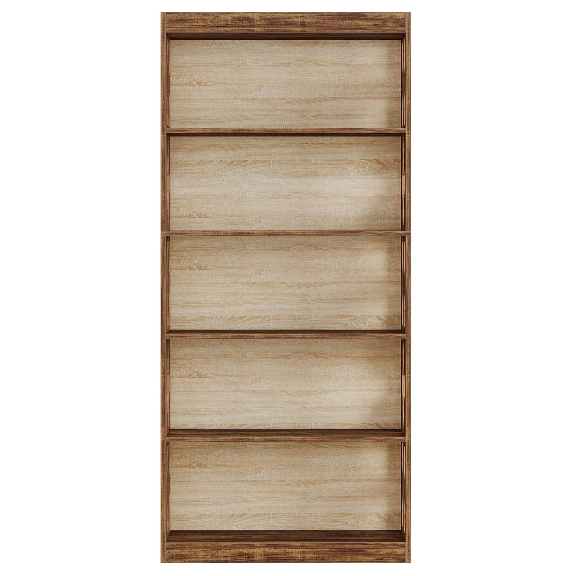 Rhombus Open Bookcase, 6 Tier Storage Shelves For Apartment - Brown
