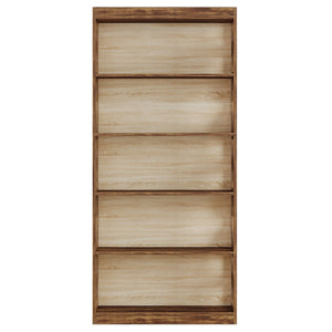 Rhombus Open Bookcase, 6 Tier Storage Shelves For Apartment - Brown