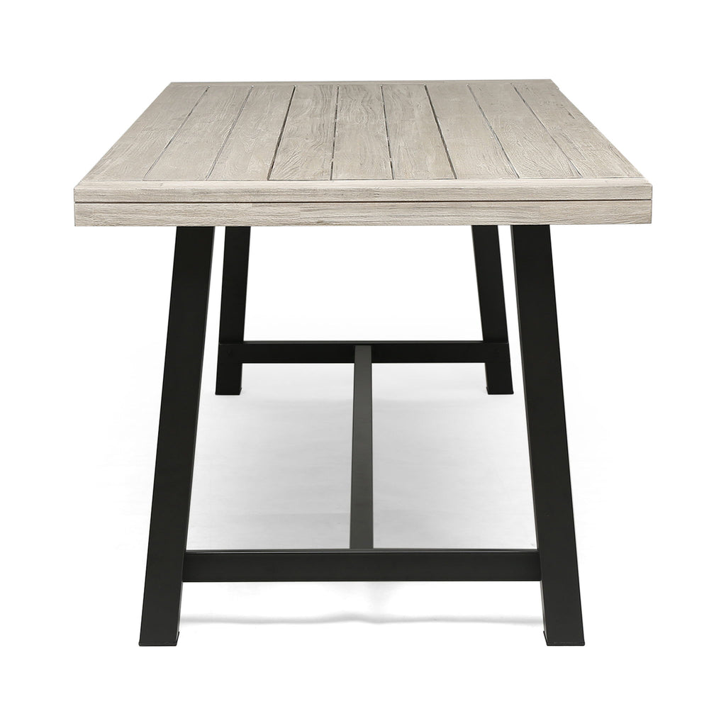 Equilibrium - Outdoor Dining Table With Wooden Frame And Slat Top