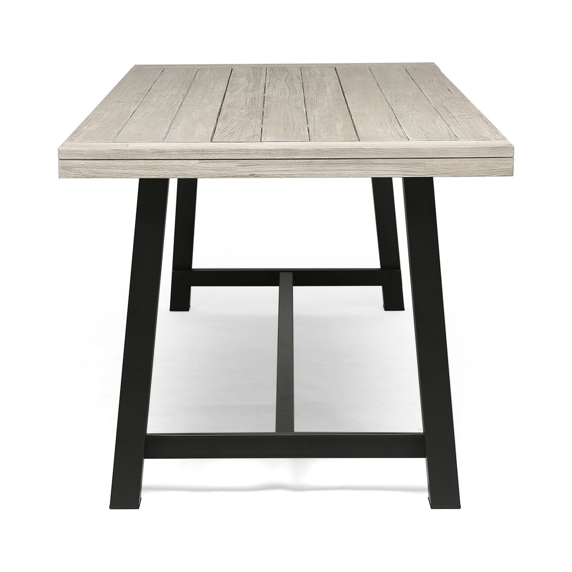Equilibrium - Outdoor Dining Table With Wooden Frame And Slat Top