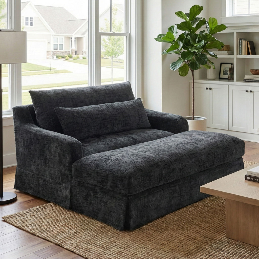 Sofa Bed Loveseat With Textured Surface And 2 Cushions