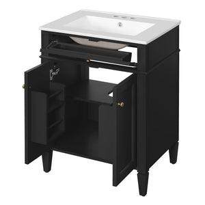 Bathroom Vanity With 2 Doors And Tip Out Drawer, Soft Closing Hinges
