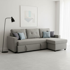 Convertible L Shaped Sectional Sleeper Sofa Bed, Saving Pull Out Couch