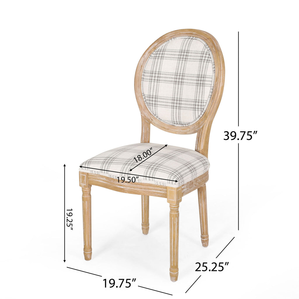 French Country Inspired Dining Chair With Iconic Round Backrest