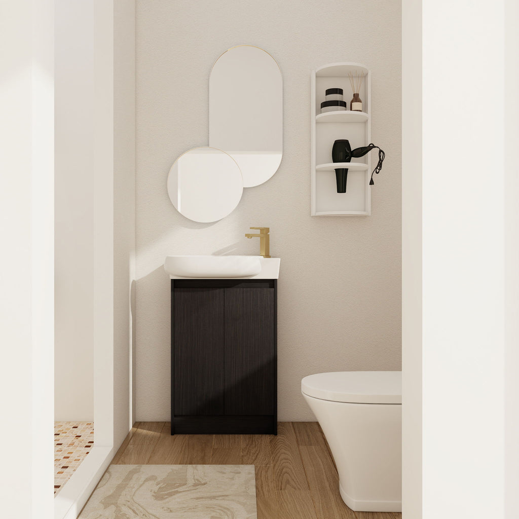 Freestanding Bathroom Vanity With Sink And Storage Rack, Soft Close Doors Base With Basin