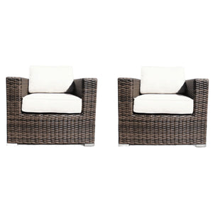 Outdoor Chairs Set With Cushions - Brown Mix