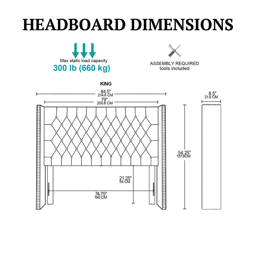 Amelia - King Upholstery Headboard - Gray