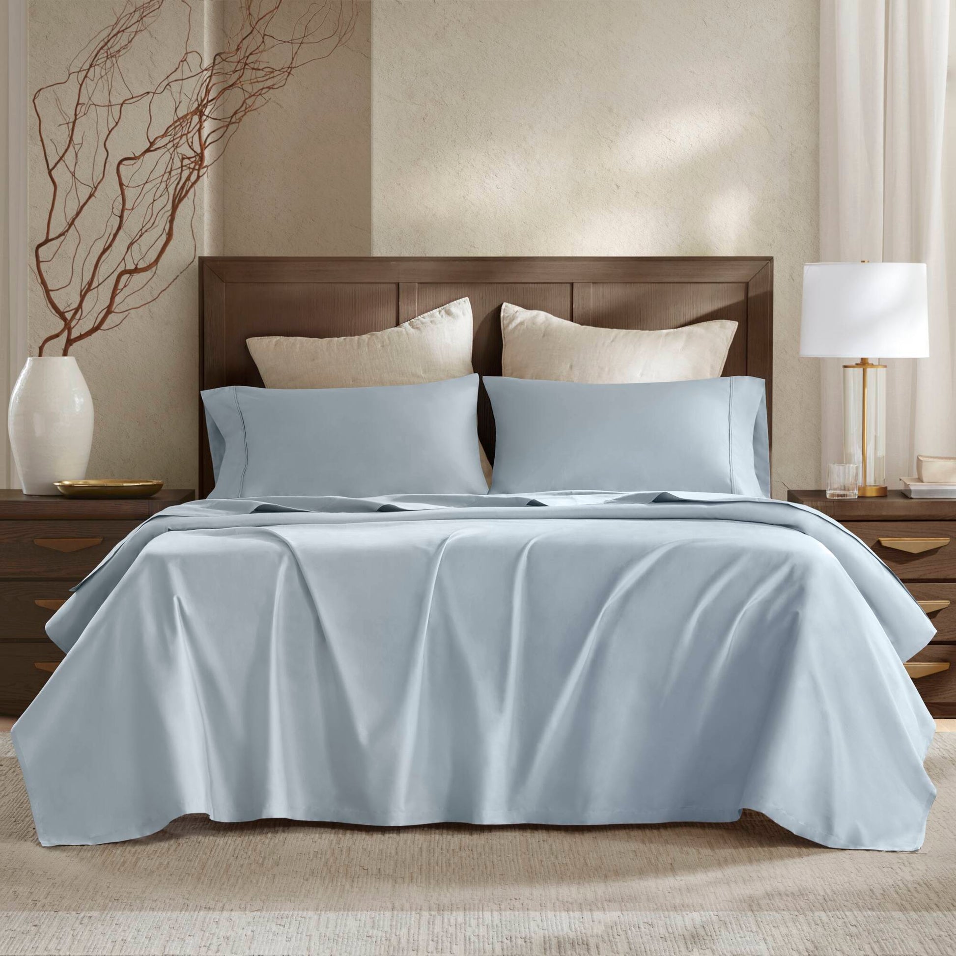 California King Sateen Sheet Set - Blue