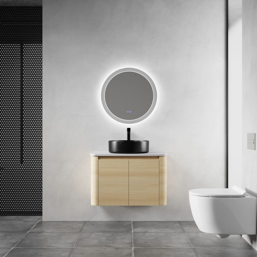 Mounted Bathroom Vanity & Art Sink & 2 Soft Close Doors