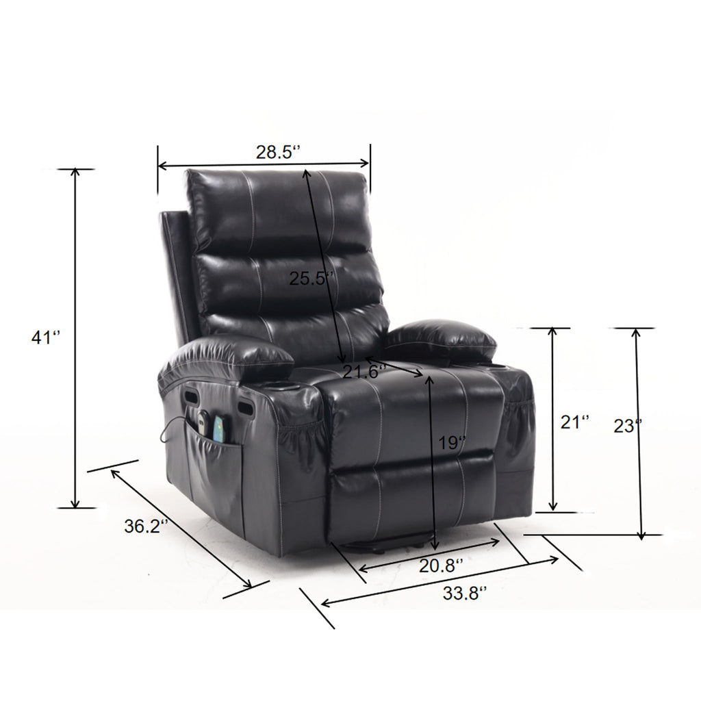Cozy Electric Power Lift Recliner Chair Sofa For Elderly With Vibration Massage And Lumbar Heat