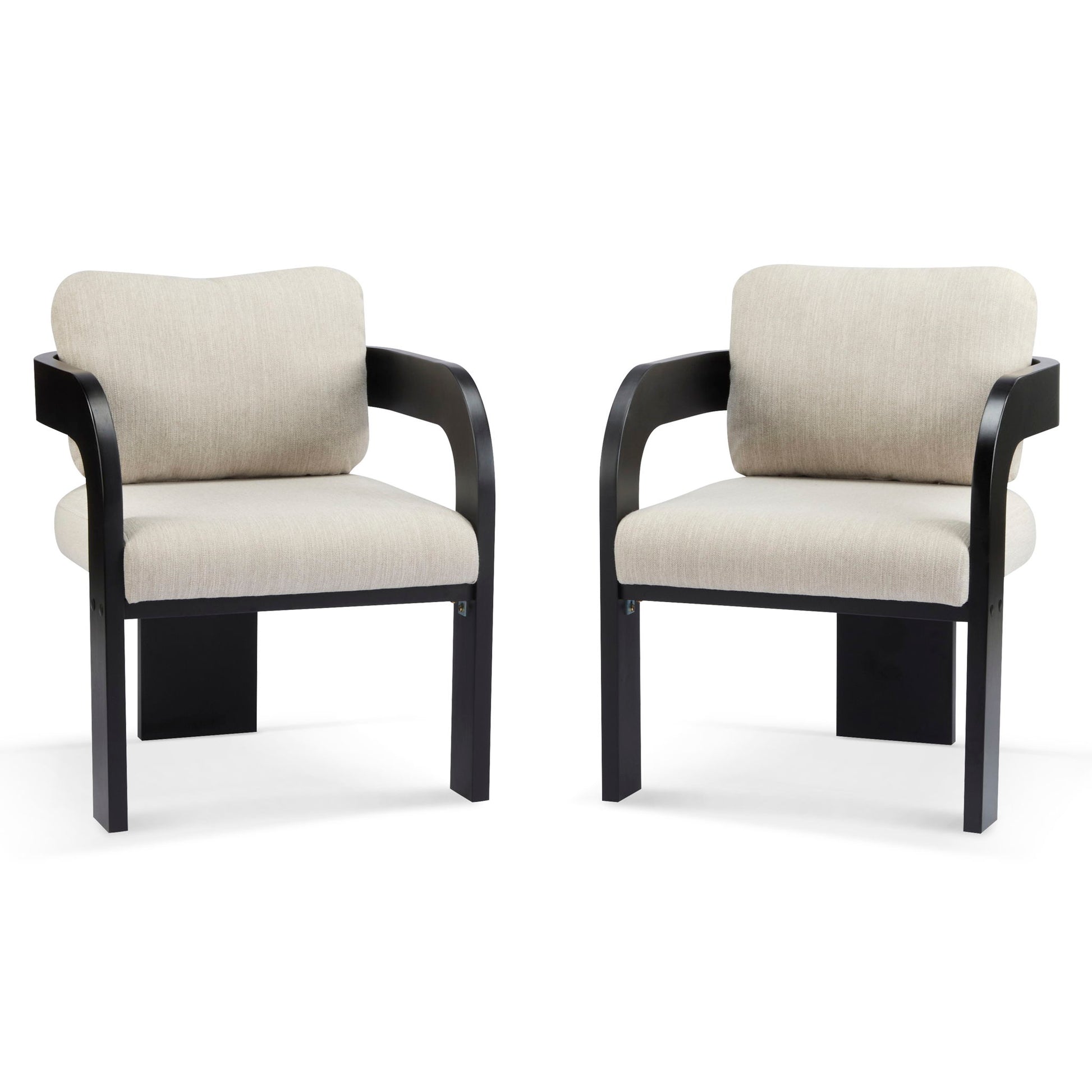 Dining Chairs & Pillow Back (Set of 2) - Beige / Black