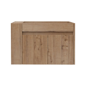 Wall Mounted Bathroom Vanity With Open Shelf, 29" Size (Vanity Only) - Imitative Oak