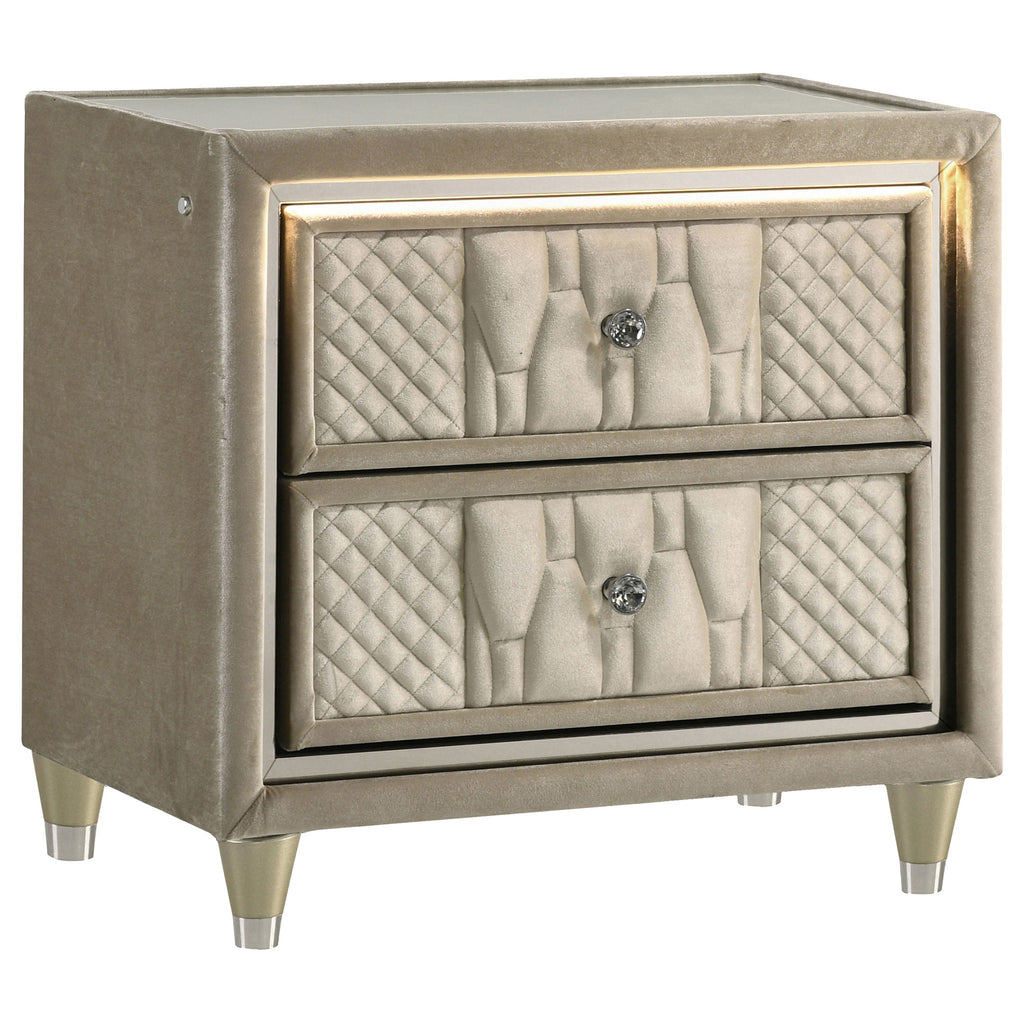 Mika - 2 Drawer LED Nightstand With USB