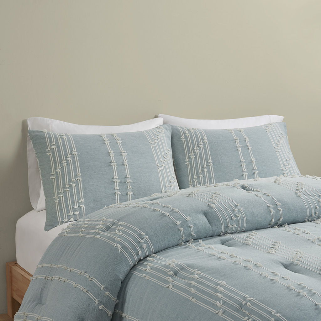 Kara - King 3 Piece Comforter Set - Aqua